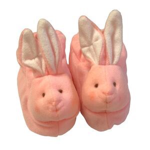 Vintage Russ Pink Plush Bunny Infant Baby Booties